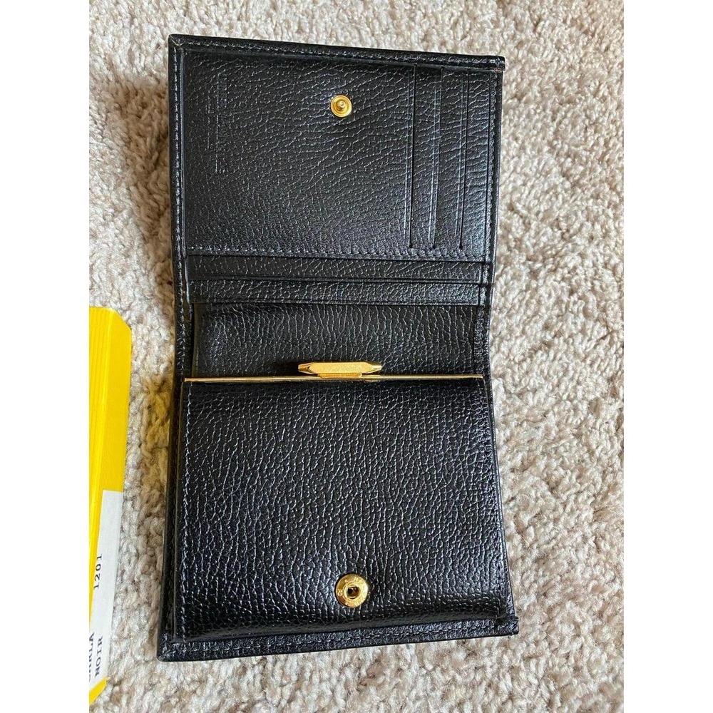Didier Lamarthe Paris Wallet Black Gold Hardware Slide Pocket Dollar Coin s1 - Picture 2 of 6